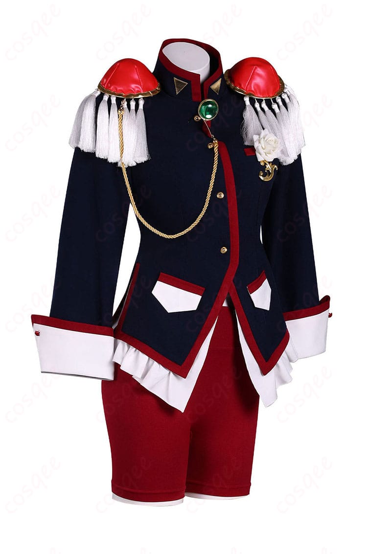 天上ウテナ 学園制服コスプレ上着の右側面ディテール(ラインとシルエット)