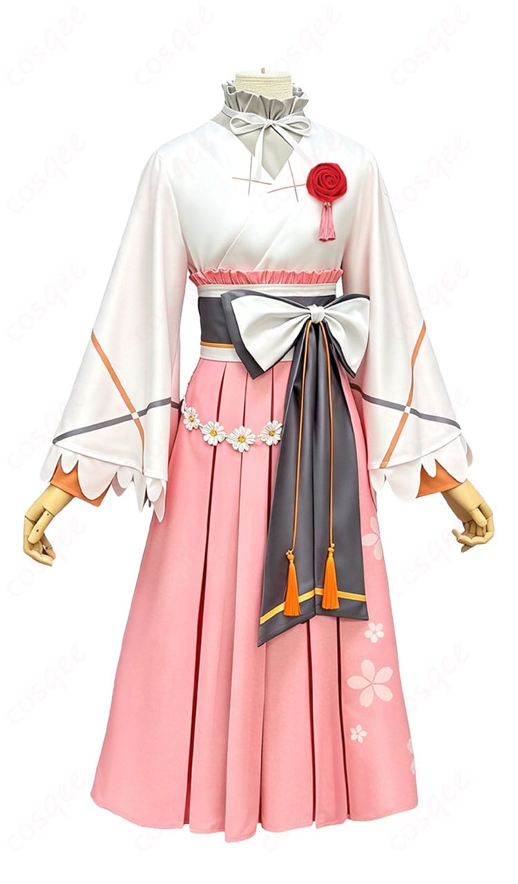 花葉雛菊 春の舞コスプレ衣装の上着・胸飾り・スカート正面デザイン
