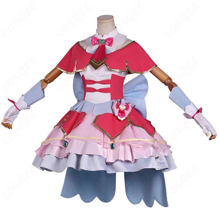 キュアミスティック変身後ドレスの側面。ウエストラインとスカートのドレープ感