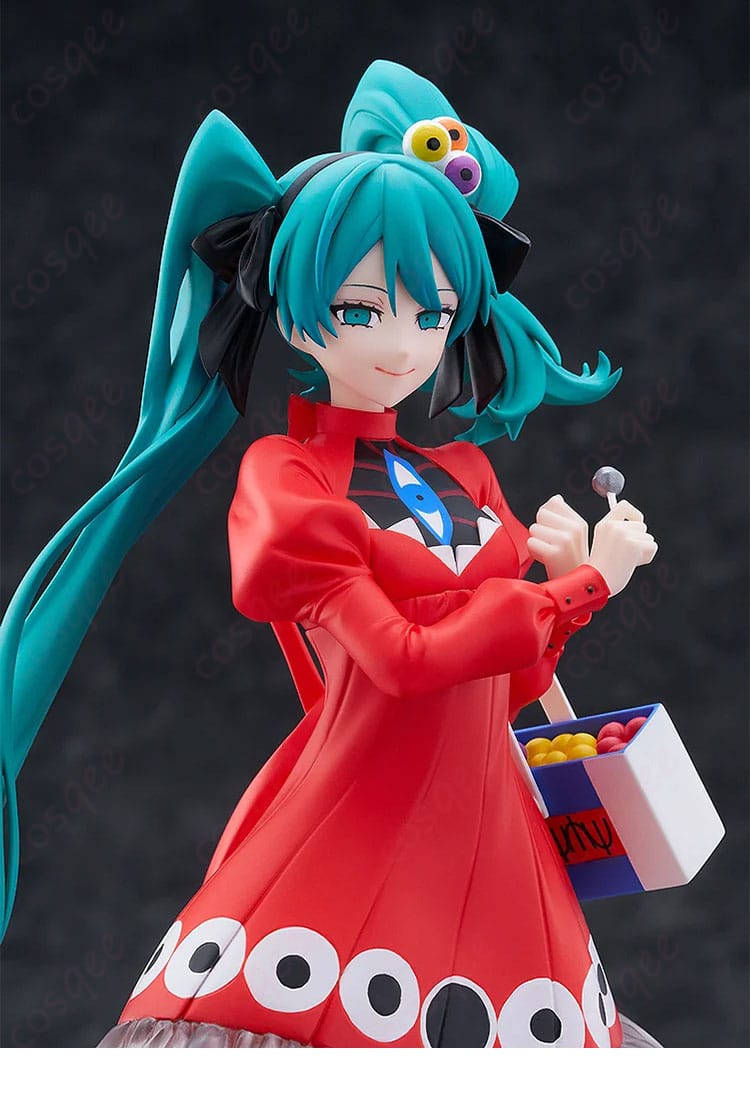 初音ミク パノプティコンψVer. コスプレ衣装 側面。スカートの広がりと直線モチーフラインの通りを確認。