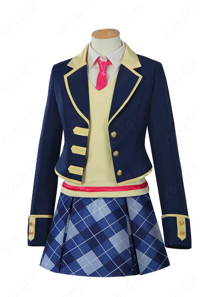 プリパラ パプリカ学園 冬制服コスプレ衣装の正面全体。コートとスカートのシルエットが分かる。