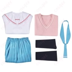 学園制服コスプレ ピンクベスト一式｜軽やかで清楚、撮影映えするきれい見えシルエット - 4枚目の画像（サムネイル）