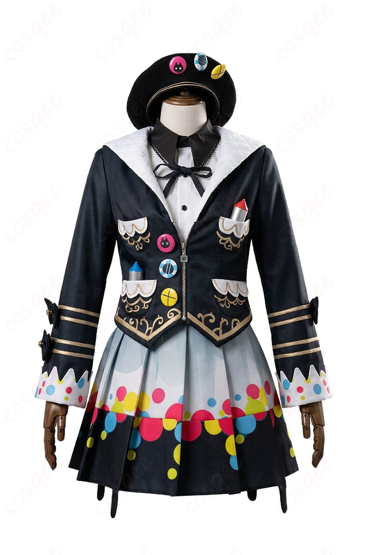 城ケ崎ノア コスプレ衣装の正面全体(コート・シャツ・スカート)