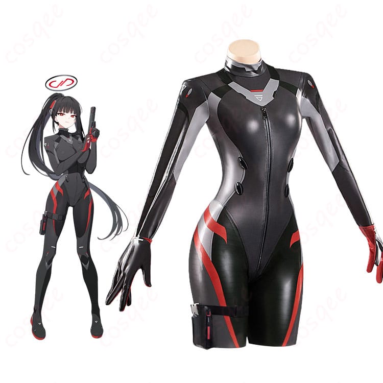 調月リオ 戦闘服コスプレ一式を着用したモデルの全身イメージ