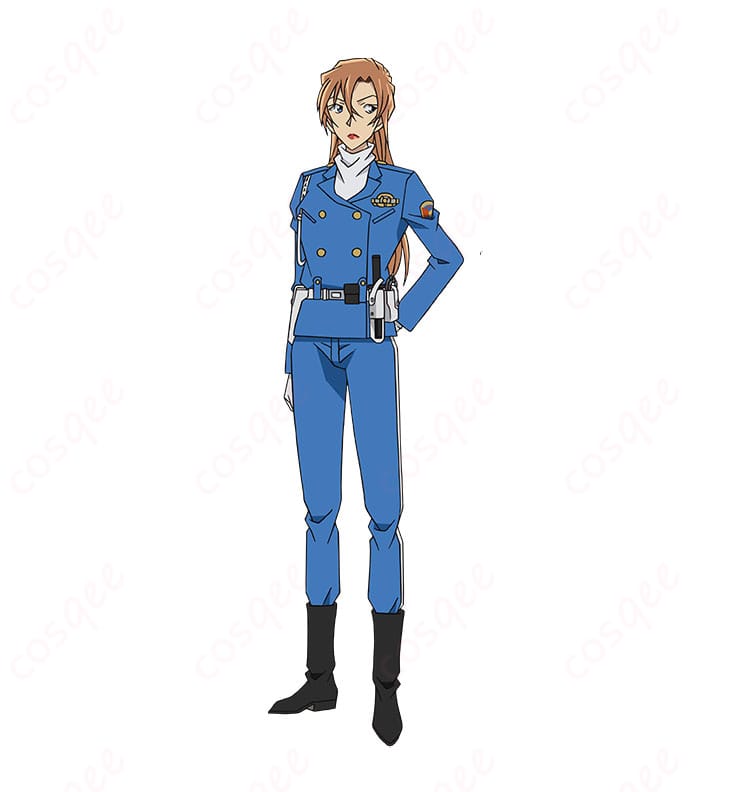 名探偵コナン 萩原千速 白バイ隊員制服コスプレ フルセットの正面全身イメージ