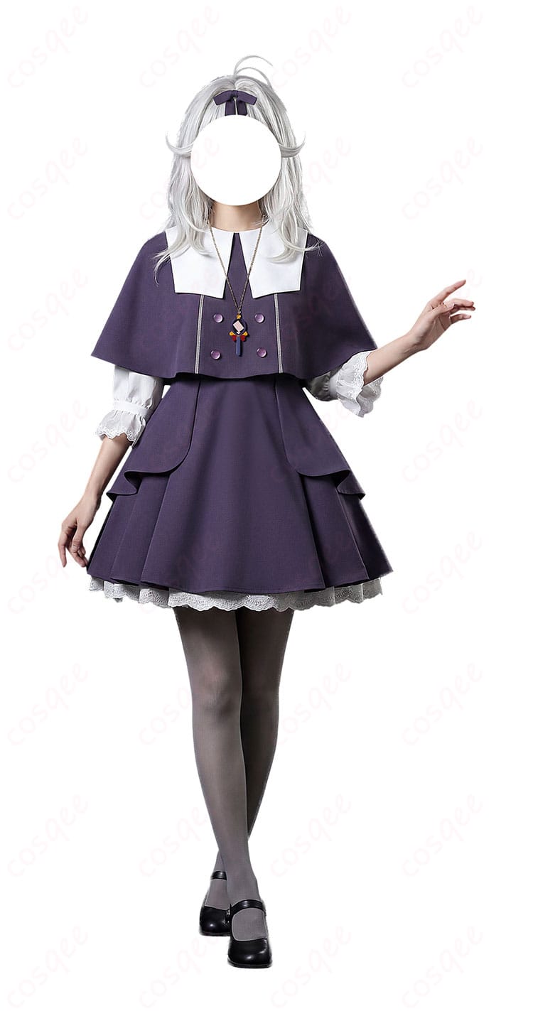 森亜るるか 通常衣装の正面着用例。すっきりしたシルエットと上品な印象がわかるコスプレ写真。