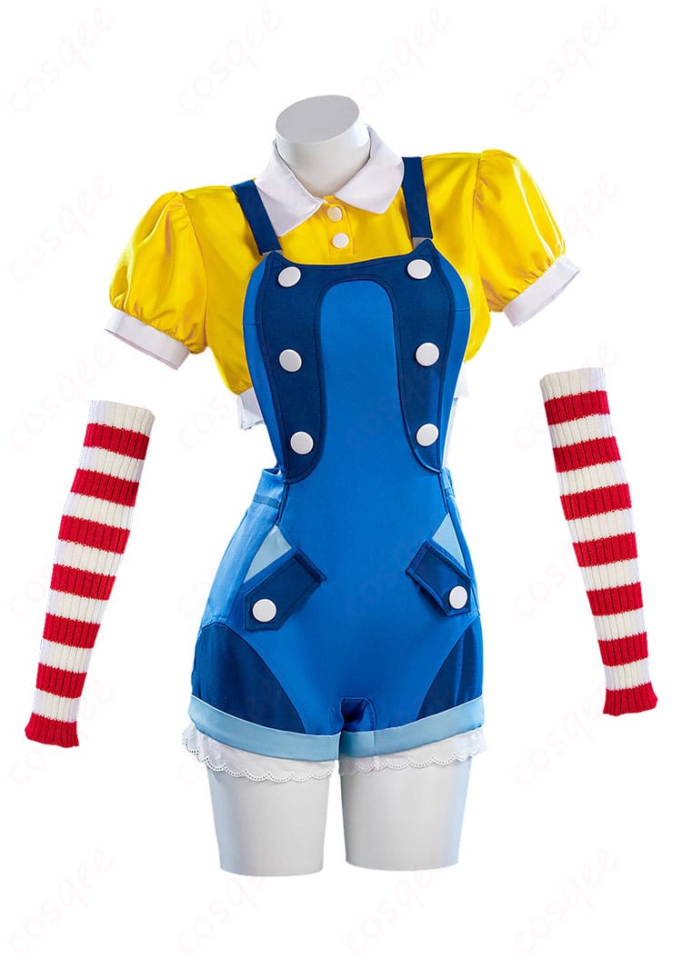 コスプレ衣装一式の正面ディスプレイ(サロペットとトップス)
