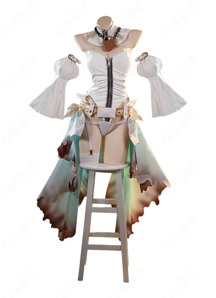 ネロ〔ブライド〕第2再臨コスプレ衣装の正面ディスプレイ|胸元からウエストの装飾配置