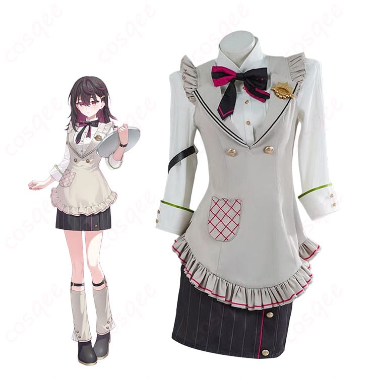 酒寄颯馬の喫茶店制服コスプレを着用した全身イメージカット