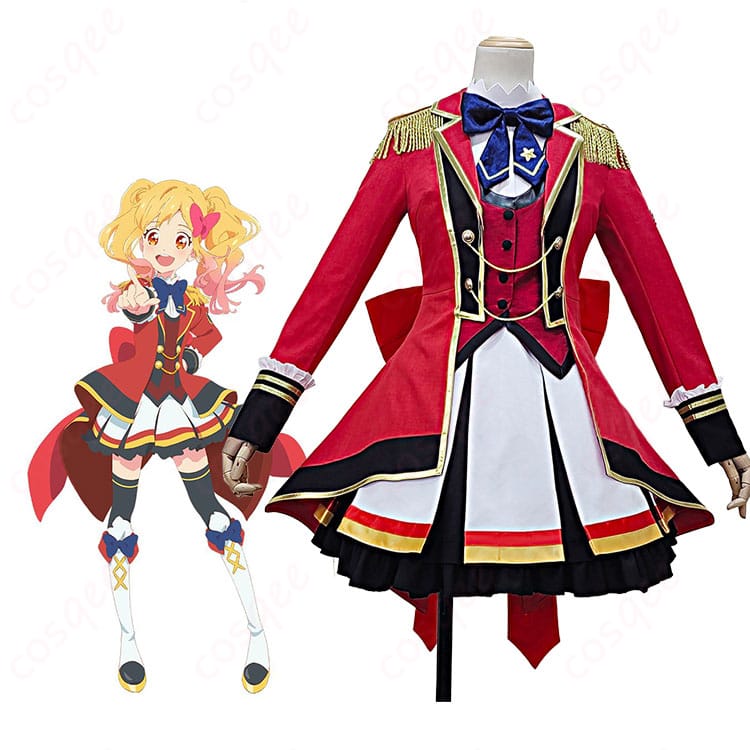 四ツ星学園S4制服のコスプレ衣装を着用した全身イメージ(アイカツスターズ! 虹野ゆめ)