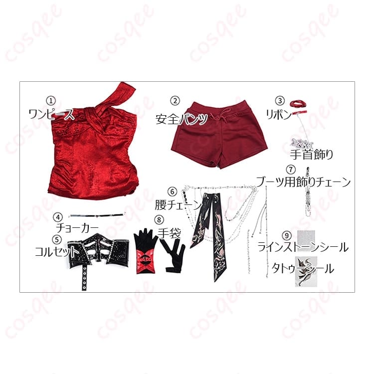 恋と深空 主人公 暗夜の舞曲 ドレス 高再現。軽量で着脱ラク、撮影・イベントに最適 - 5枚目の画像