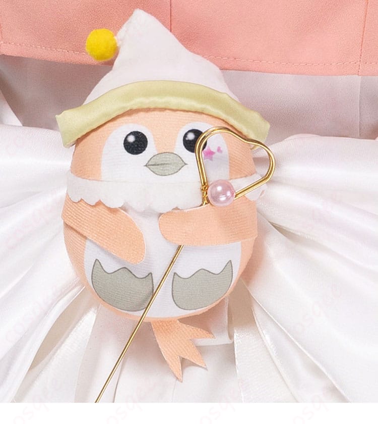 背中リボンに付属する手作りぬいぐるみの固定状態
