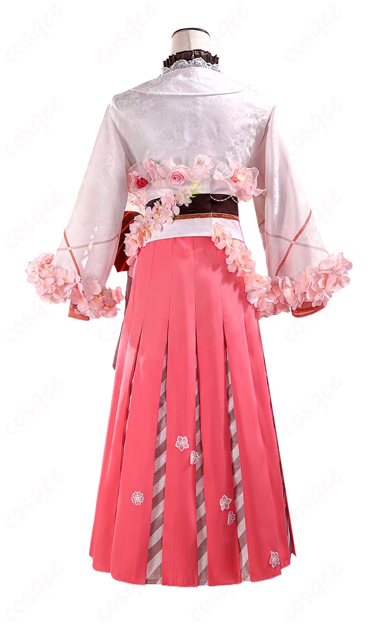 花葉雛菊 春の代行者コスプレ衣装の背面全身画像(帯・腰蝶結びの配置)