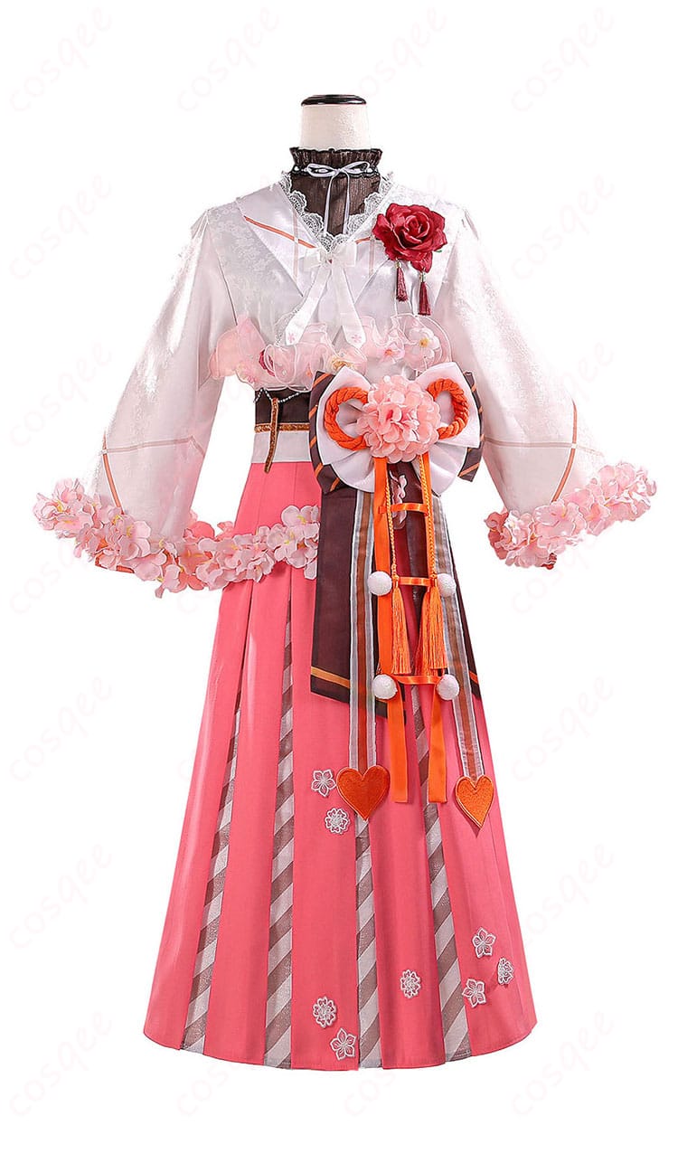 花葉雛菊 春の代行者コスプレ衣装の正面全身画像(着物風コートとスカート)