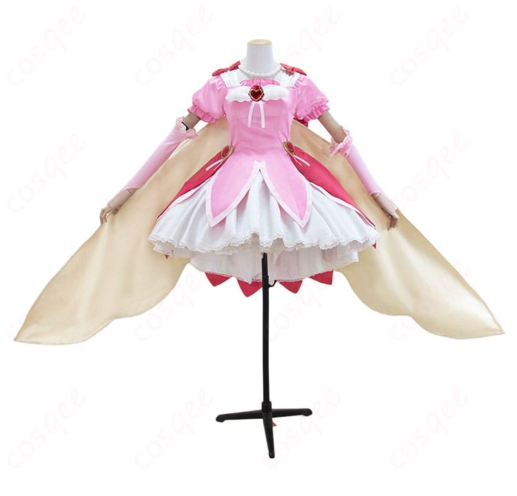 桜あかり 変身衣装のワンピース正面。配色コントラストとハリのあるシルエットが分かるカット。