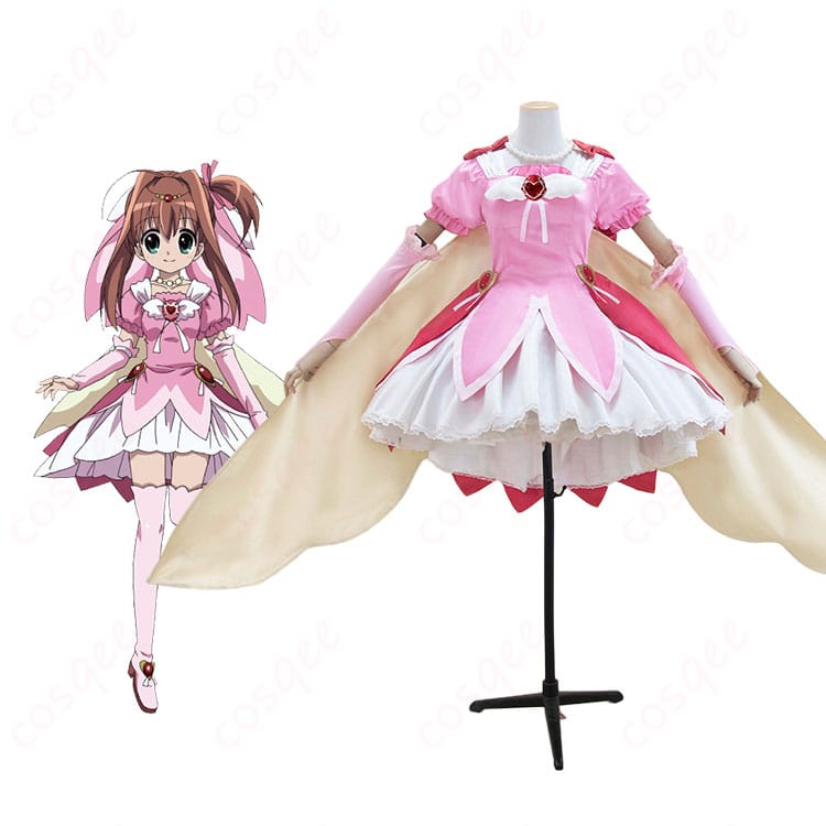 桜あかり 変身衣装の全身着用イメージ。大リボンと翼、マントを備えた高再現セット。