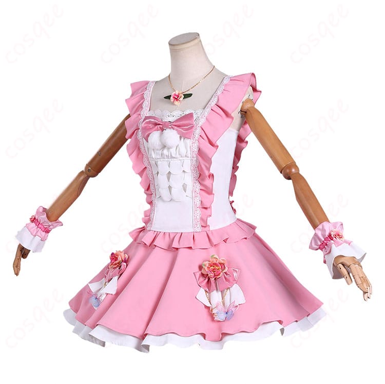 虹野ゆめのアイドルドレスコスプレ衣装 側面のスカートシルエット