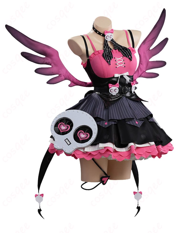 ゼンレスゾーンゼロ 小悪魔アイドル衣装の側面。腰飾りと尻尾パーツの立体感を強調したアングル