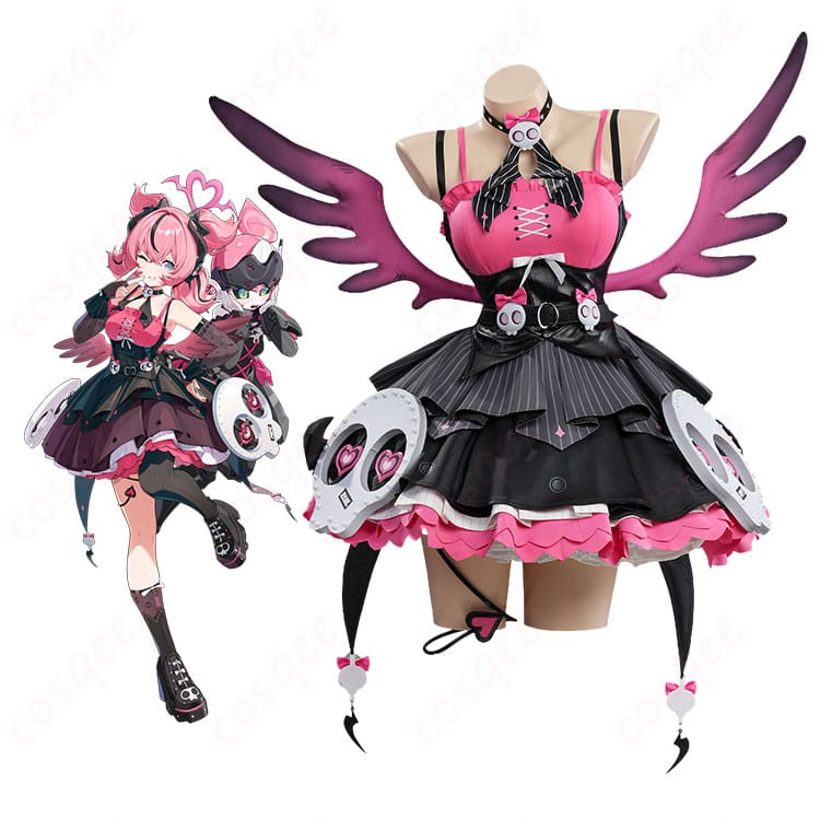 ゼンレスゾーンゼロ風 小悪魔アイドルコスプレの着用イメージ。メカアームと羽根が映える全身スタイル