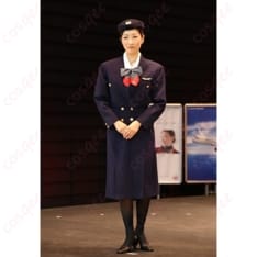 JAL CA 7代目制服 日本航空 客室乗務員 コスプレ衣装 ミリタリー調 ダブルジャケット 帽子・タイ付き フルセット - 1枚目の画像（サムネイル）