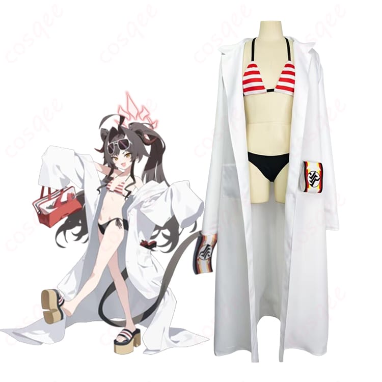 鬼怒川カスミの水着+白衣コスプレ全身イメージビジュアル