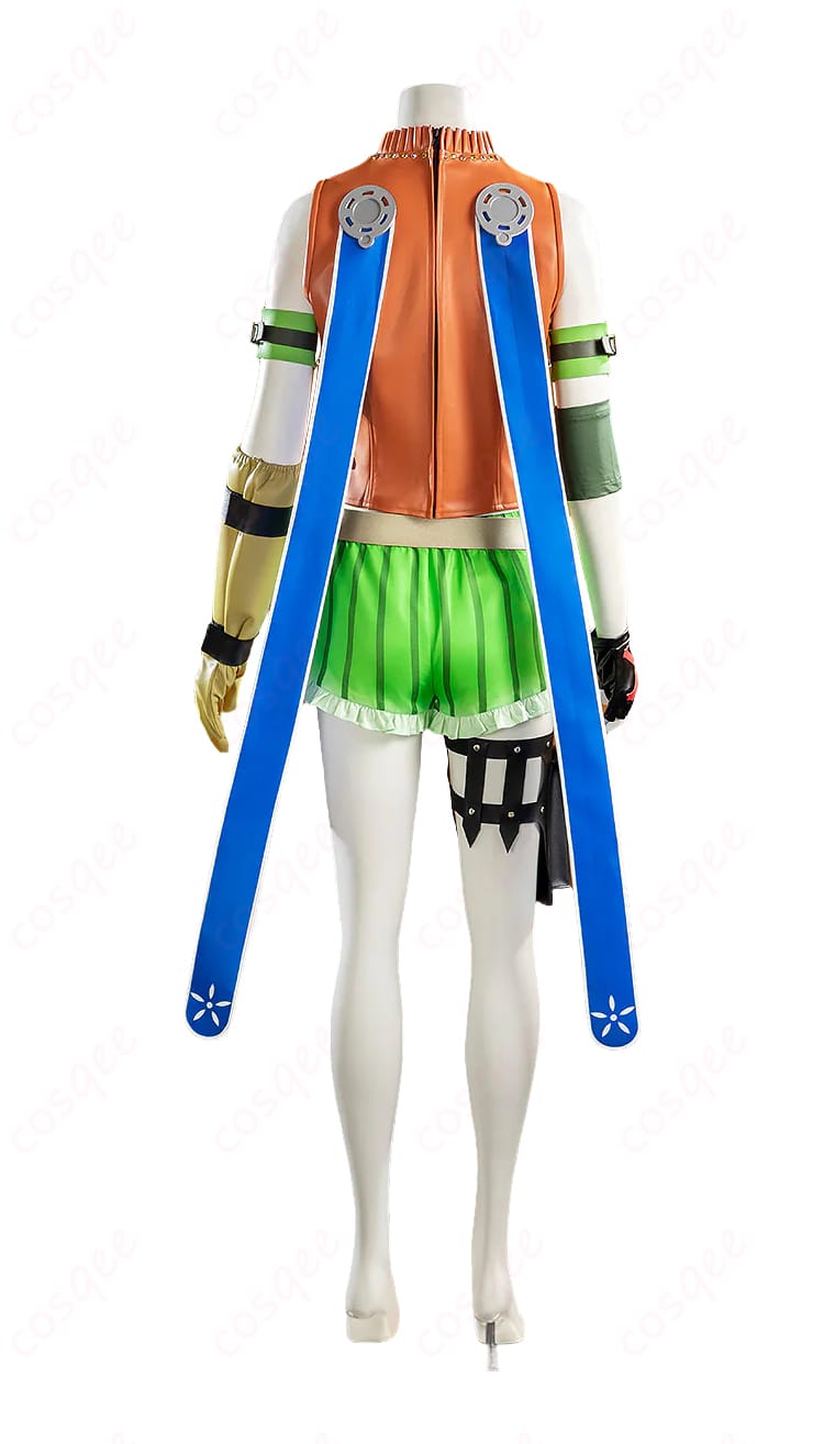 リュック 通常衣装 コスプレの背面全体。バックベルトと開閉部