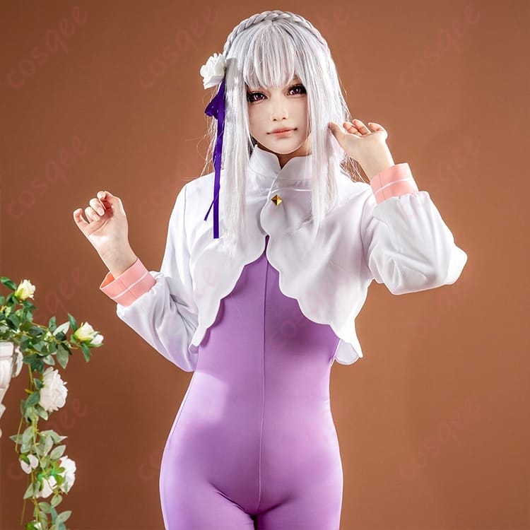 Re:ゼロから始める異世界生活 エミリア新衣装コスプレ 薄手で動きやすく高再現、撮影・イベントに最適 - 7枚目の画像