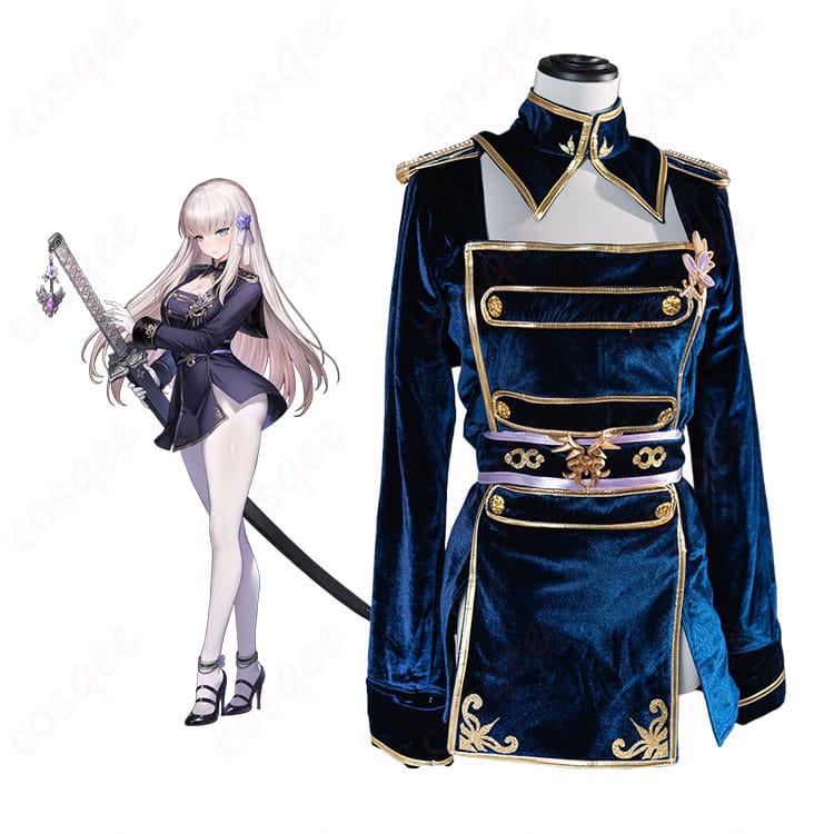 ブレイド 小さな女の子衣装を着用した全身イメージ。高コントラスト配色と装飾の雰囲気が伝わるカット