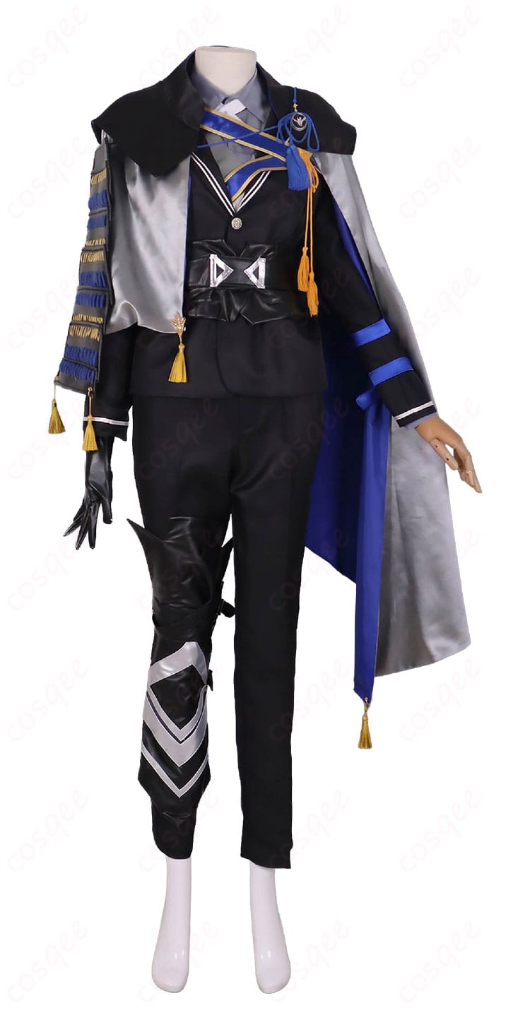 山姥切長義 極 新戦闘服コスプレの正面全身。ジャケットとベストの重なり、コルセットベルトの配置が分かる。