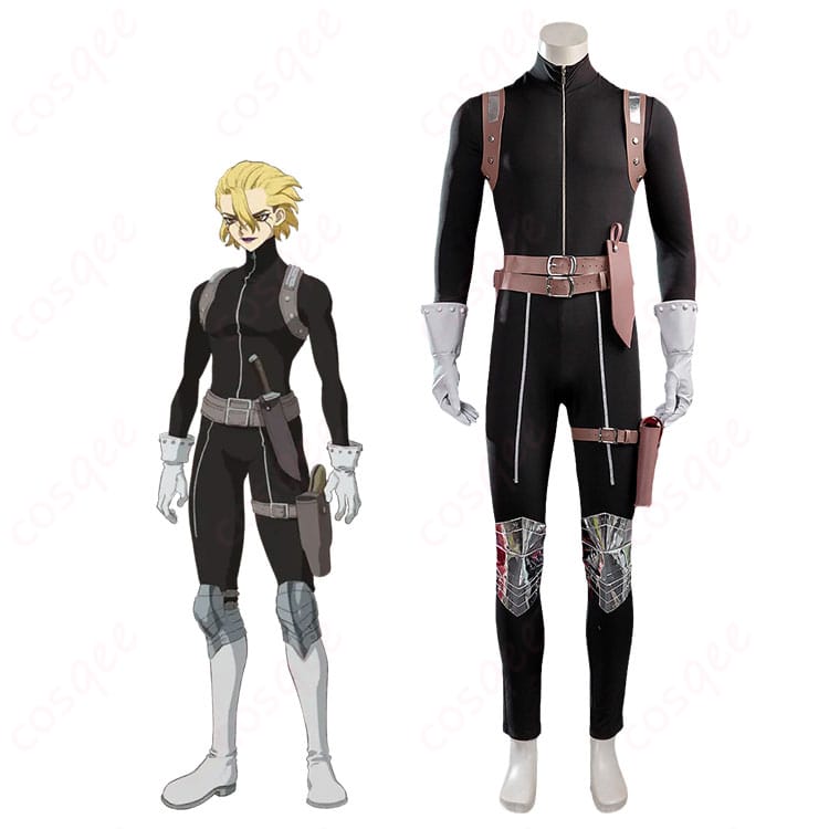 Dr.STONE スタンリー・スナイダーのダークなタクティカルコスプレ衣装の着用イメージ