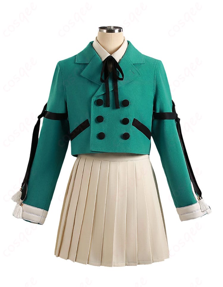 テティア 制服風コスプレ衣装の正面全体(ジャケット・リボンタイ・スカート)