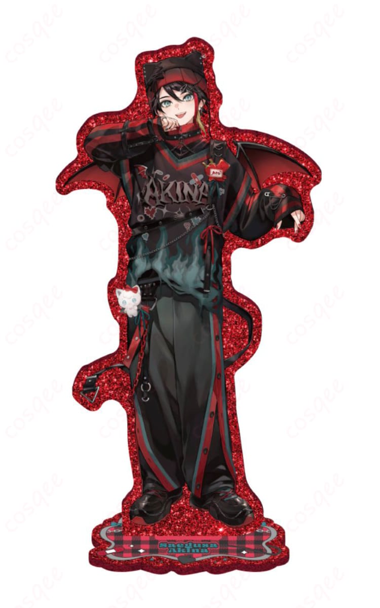 にじさんじ 三枝明那『Devilish Nightmare』コスプレ衣装一式の全身スタイリング画像。高コントラスト配色と小物付きでクールな雰囲気を再現。