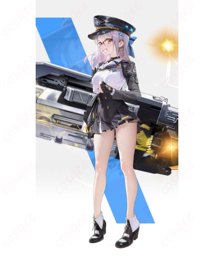 ネオン〈ビジョン・アイ〉コスプレ衣装の側面ディテール。立体裁断のラインと通気素材の切り替えが確認できるサイドビュー。