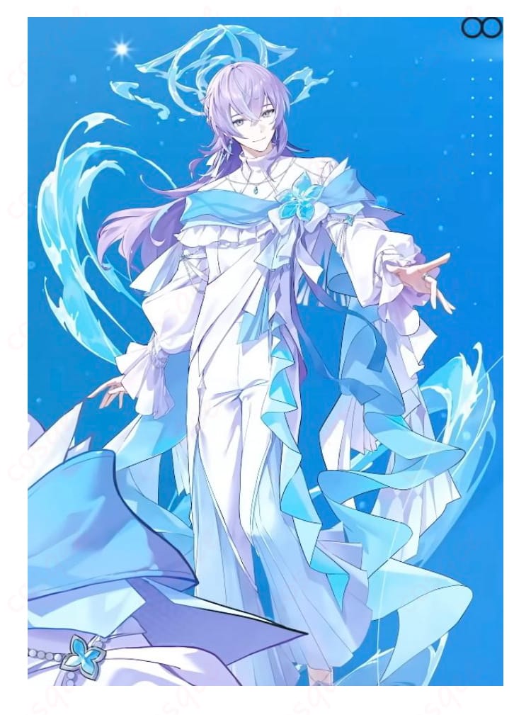 星導ショウ 8th Anniversary衣装の全身コーデと主要ディテールが分かる商品画像。高コントラスト配色と貴族風デザインを再現。