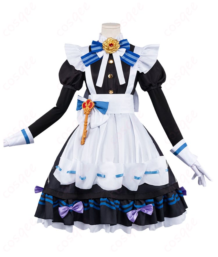 原神メイド風コスプレ衣装ワンピースの正面デザイン