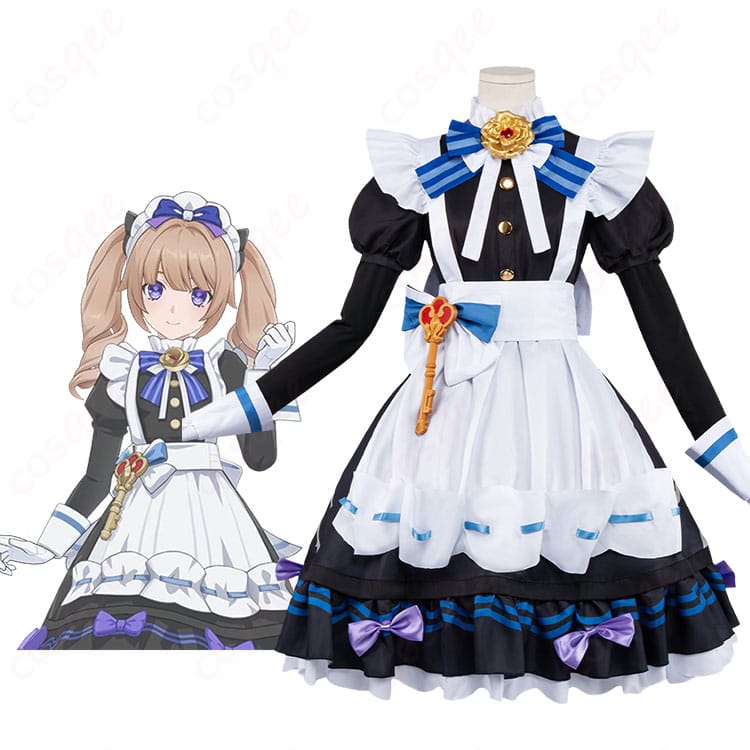 原神メイド風コスプレ衣装の着用イメージと全身コーディネート