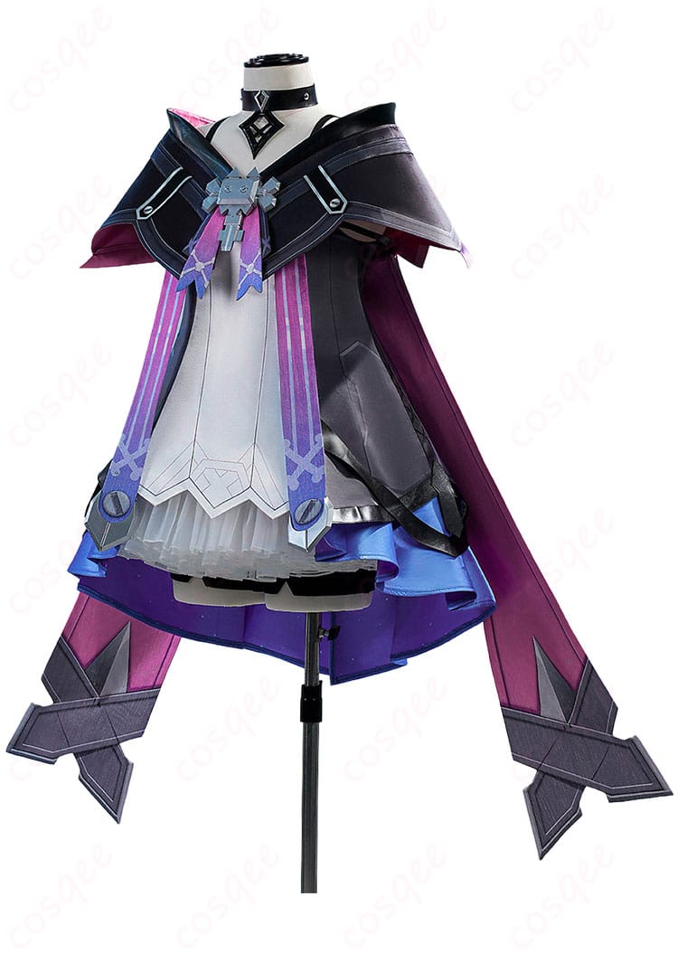 原神ファンタジードレス コスプレ衣装の側面シルエット(ハリ感とライン)