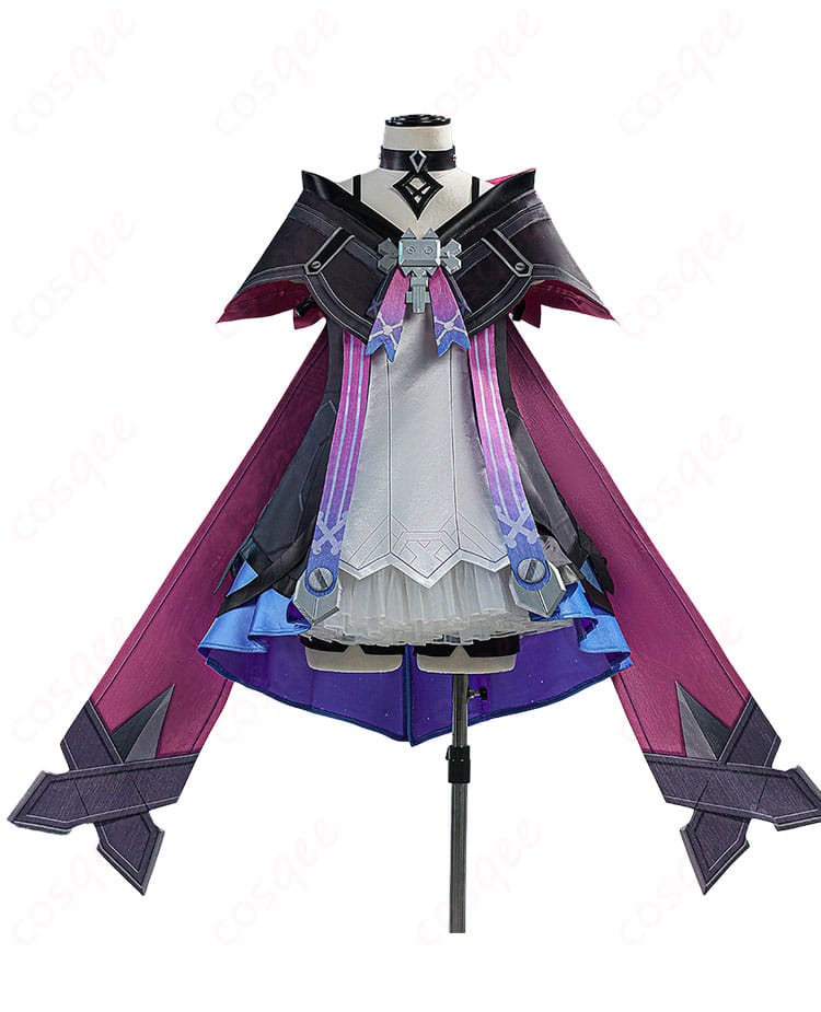原神ファンタジードレス コスプレ衣装の正面全体像(ワンピースとケープのシルエット)