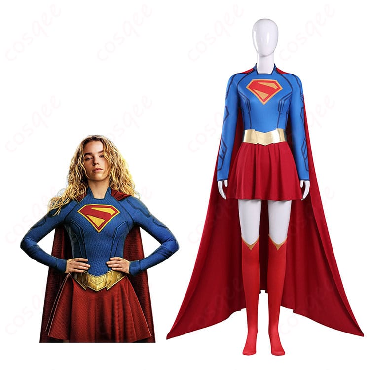 スーパーガール/カーラ・ゾー=エルのコスプレ衣装一式とキャラクターイメージの組み合わせカット