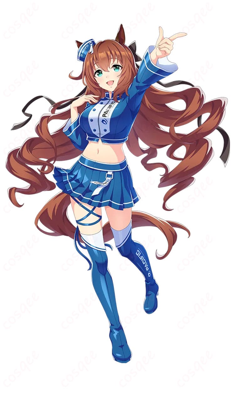 ウマ娘 PACIFIC レースアンバサダー2026衣装の右側ディテール（耳飾り［帽子］とジャケットのライン）