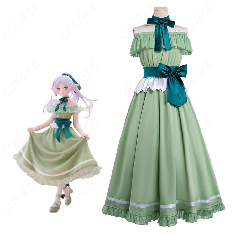 フリーレン ドレスver コスプレ衣装のキャラクター着用イメージと衣装全体