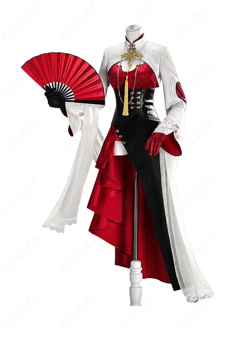長離 綺夢幻影Ver. コスプレ衣装の側面シルエット(ロングドレスとコート)