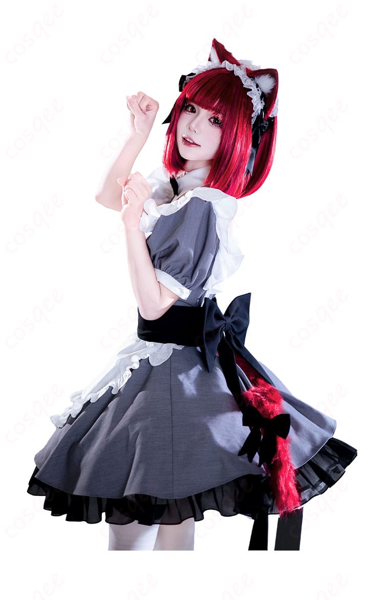 有馬かな猫メイドver.コスプレ衣装のサイド装飾ディテール。ワンピースとエプロンの立体的なシルエット