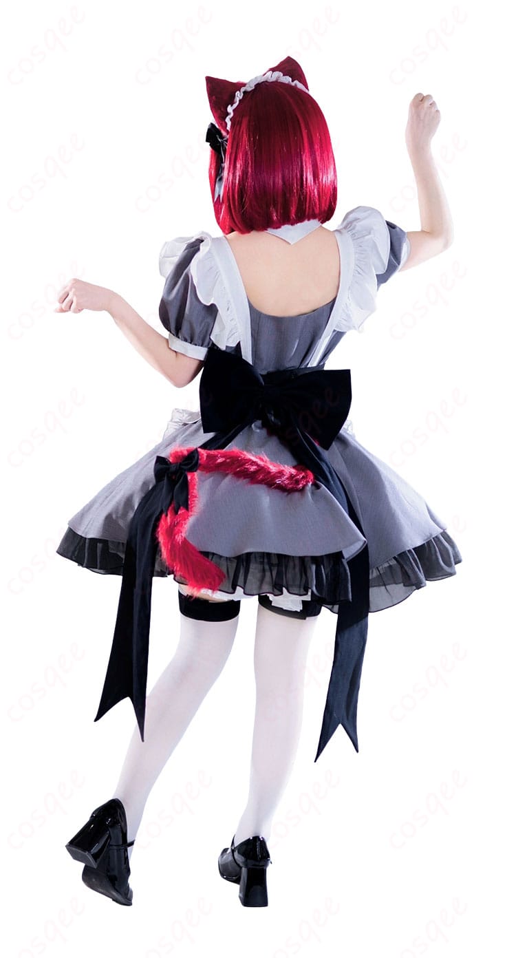 有馬かな猫メイドver.コスプレ衣装の背面イメージ。背中リボンと尻尾を備えた後ろ姿