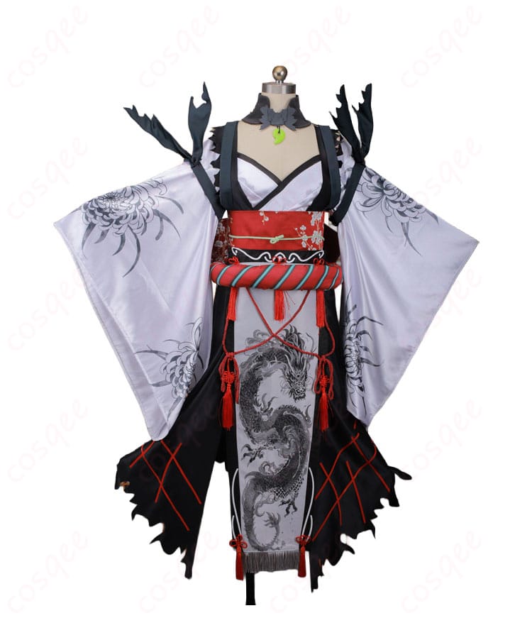 Fate/Samurai Remnant 宮本武蔵バーサーカー衣装の正面デザインと高コントラスト配色