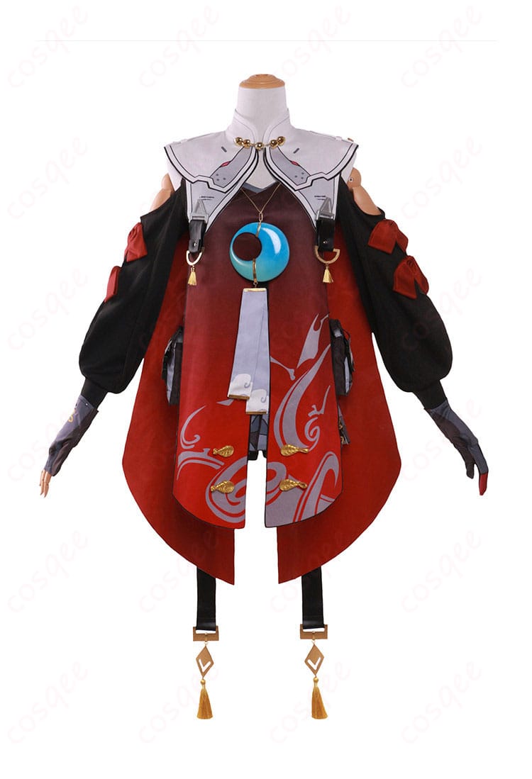 『鳴潮』丹瑾コスプレ衣装の正面。高コントラスト配色のコートとインナー