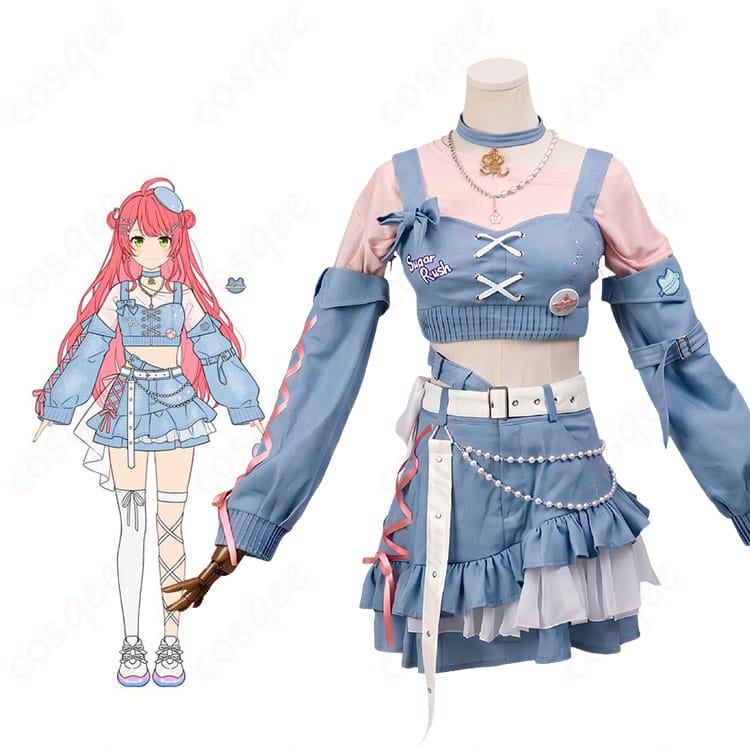 ホロライブプロダクション・さくらみこ miCometブランド第二弾衣装の人物着用イメージと衣装全体