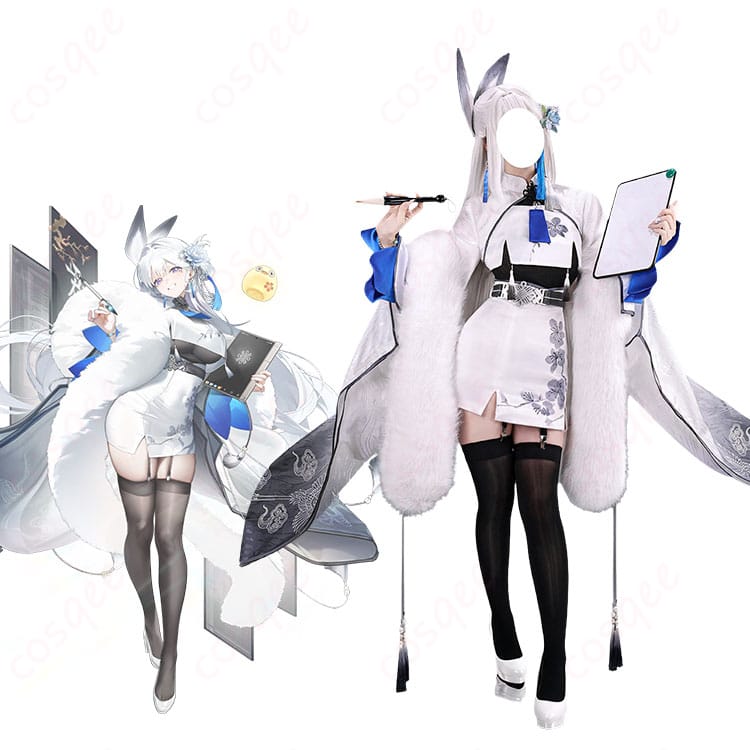 勝利の女神:NIKKE シラツルの白×ブルーのデフォルト衣装を着用したキャラクターイメージ