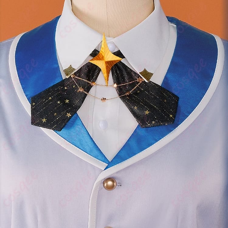プロジェクトセカイ KAITO アトラクティブコートを再現する白×青の華やかコスプレ衣装 - 4枚目の画像