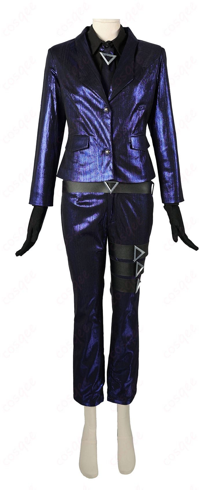 Limbus Company 良秀 LCB囚人制服コスプレ衣装の正面、ジャケットとネクタイの全体像